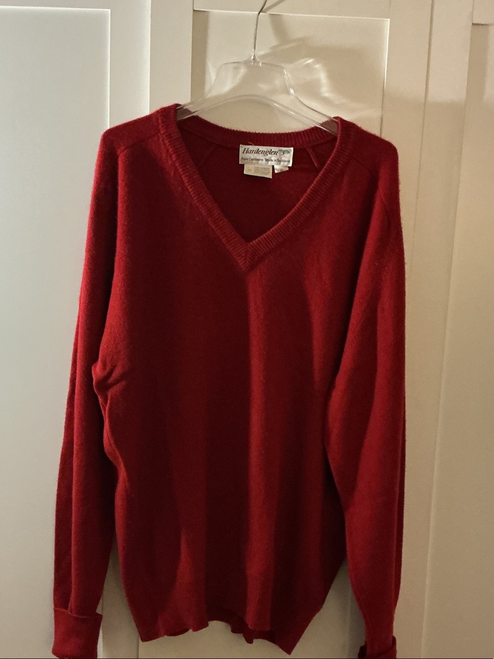 Men's V-Neck Sweater in Crimson Red